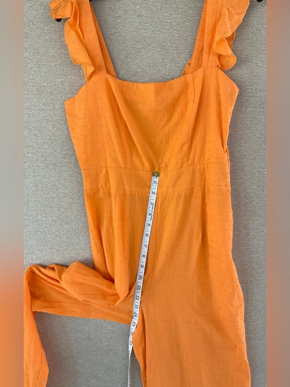 Nasty Gal Bright Orange Ruffle-Strap Wide-Leg Jumpsuit - Picture 6 of 14